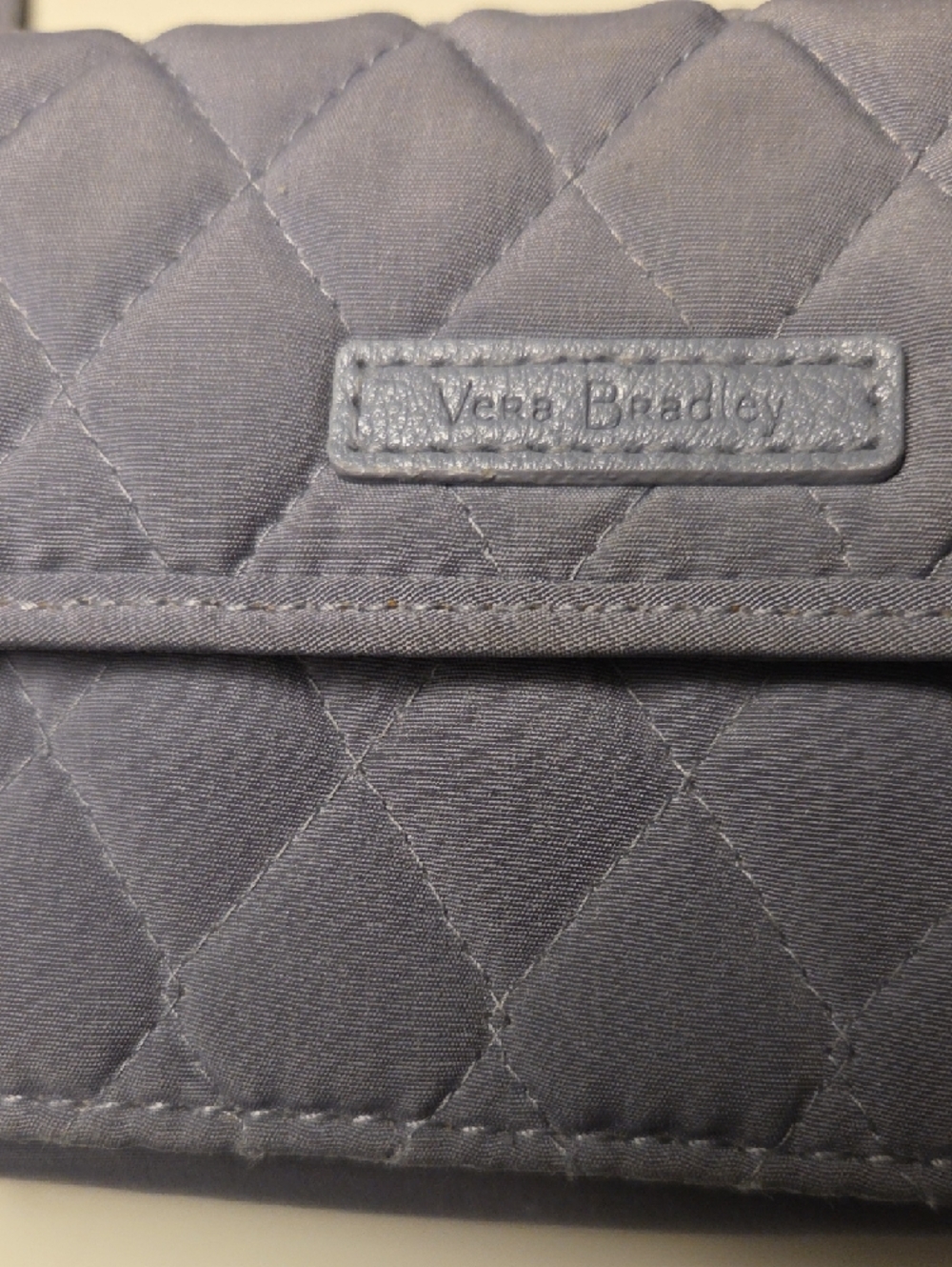 Vera Bradley Quilted Slate Gray Crossbody Wallet - Picture 5 of 6